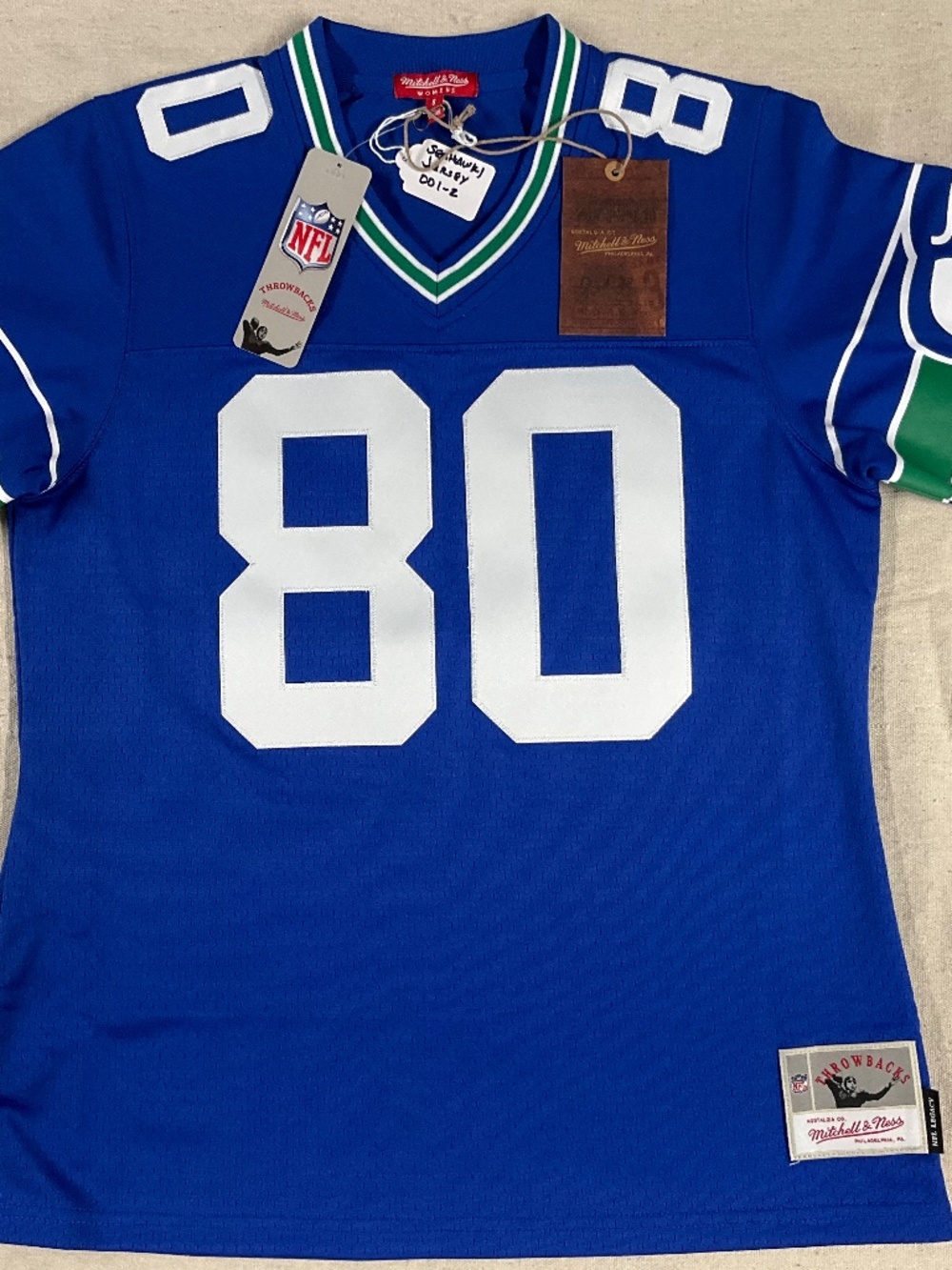 Seahawks Womens Throwback Jersey Small Steve Largent MITCHELL NESS #80